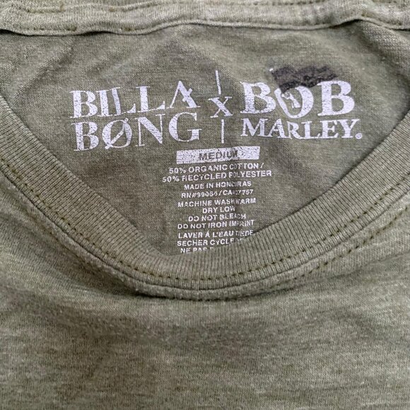Bob Marley and the Wailers- Tour 1980 -BIllabong t shirt- size medium - Picture 3 of 3